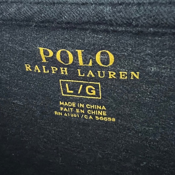 Polo Ralph Lauren Men L Long Sleeve Crew Neck T Shirt Red Dark Gray Lot 2 Cotton - Picture 8 of 16